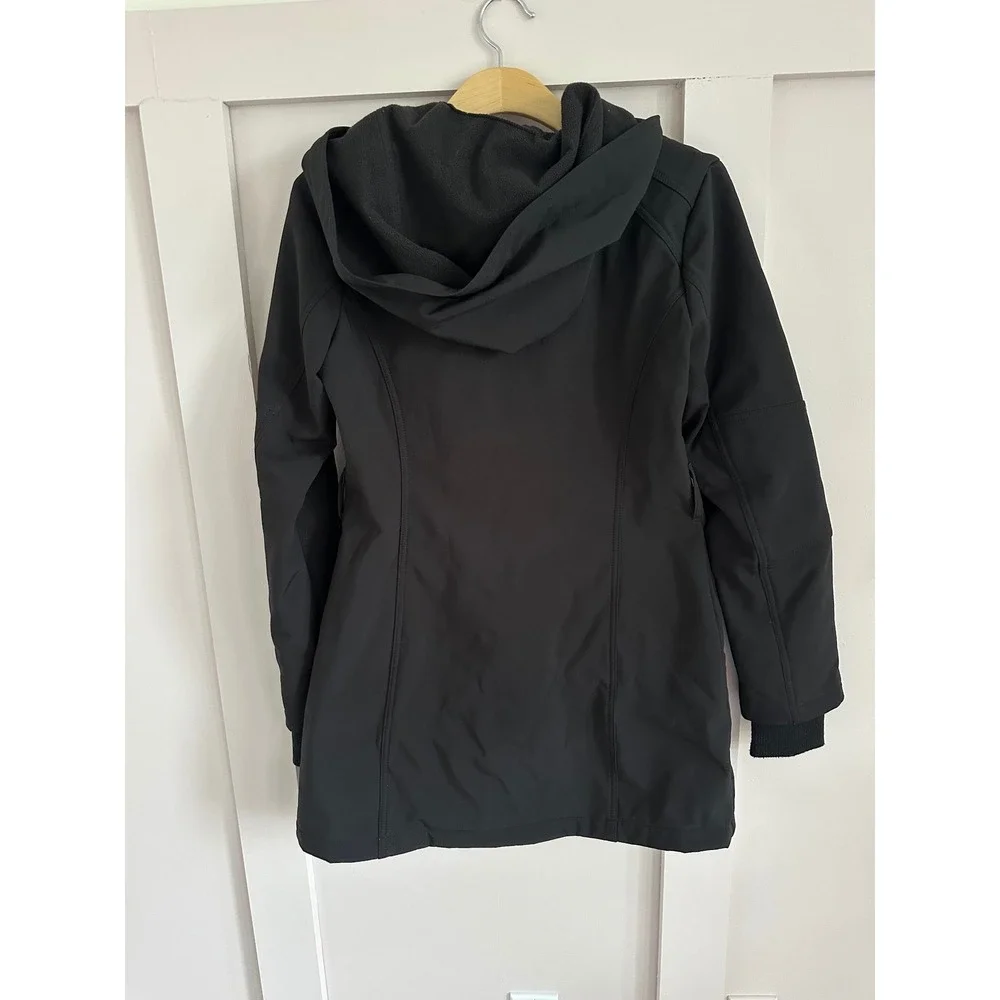 Jessica Simpson Womens Black Hooded Softshell‎ Jacket Fleece Lined Small